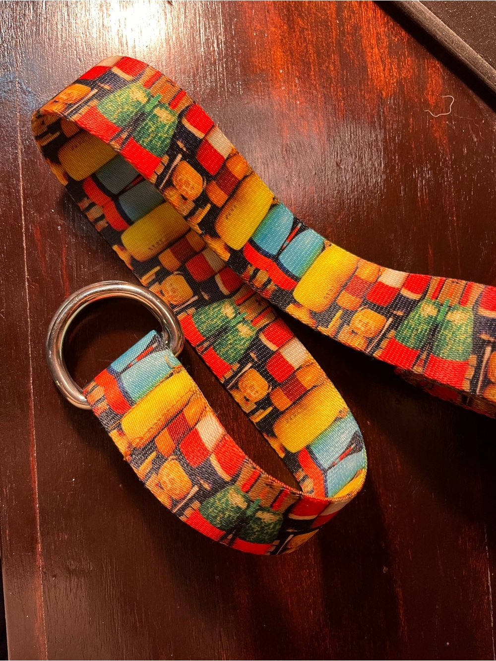 Colorful Belt buoy Print Fabric D-Ring Belt 45 inches